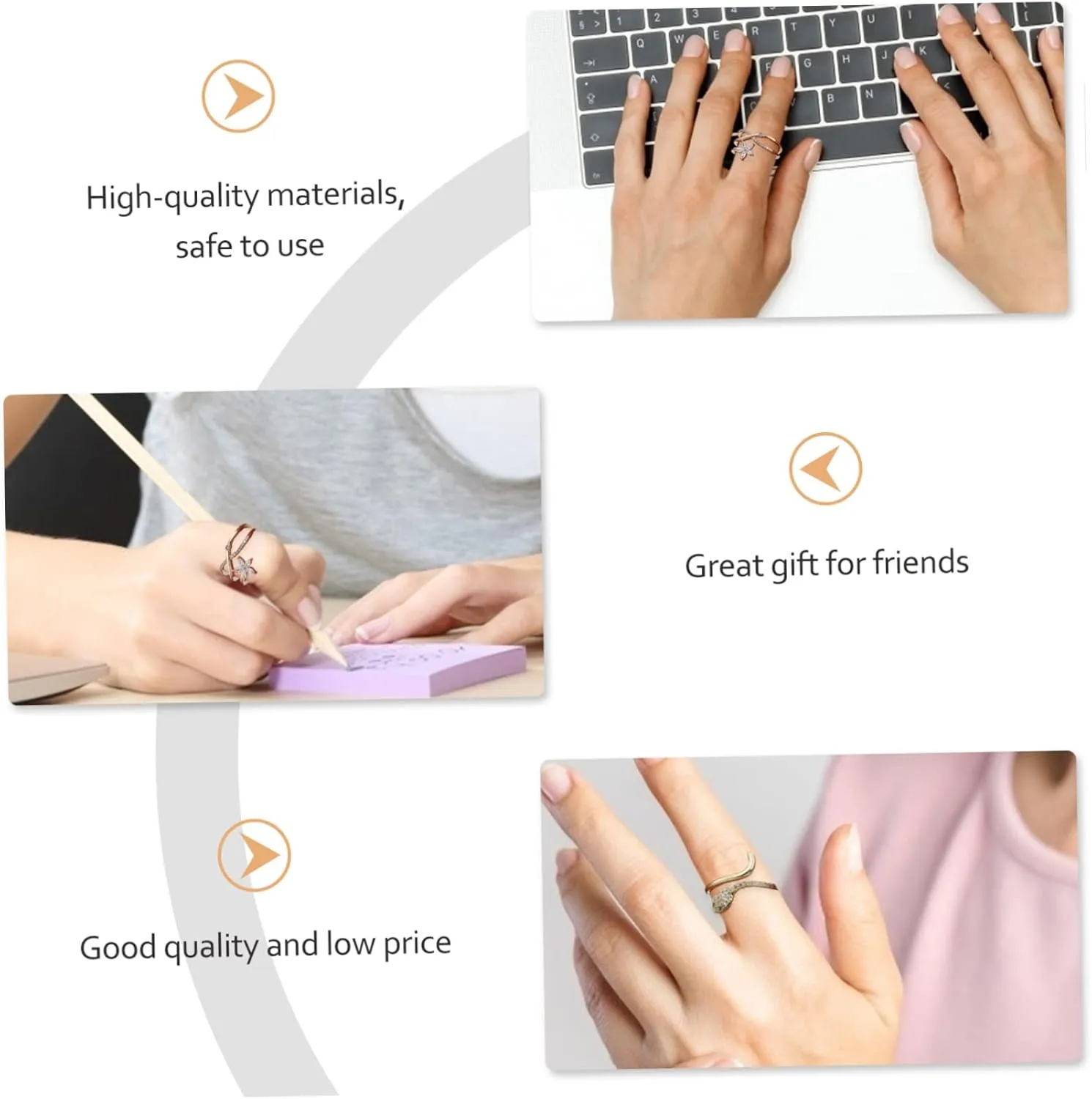 6 Pcs Ring Christmas Christmas Presents Regalitos De Party Decor Xmas Finger Ornaments Fashion