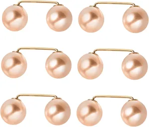 6Pcs Faux Pearl Brooch Pins for Women Stylish Shawl Collar Button Accessories for Dresses Skirts and DIY Wedding Decorations Durable Material