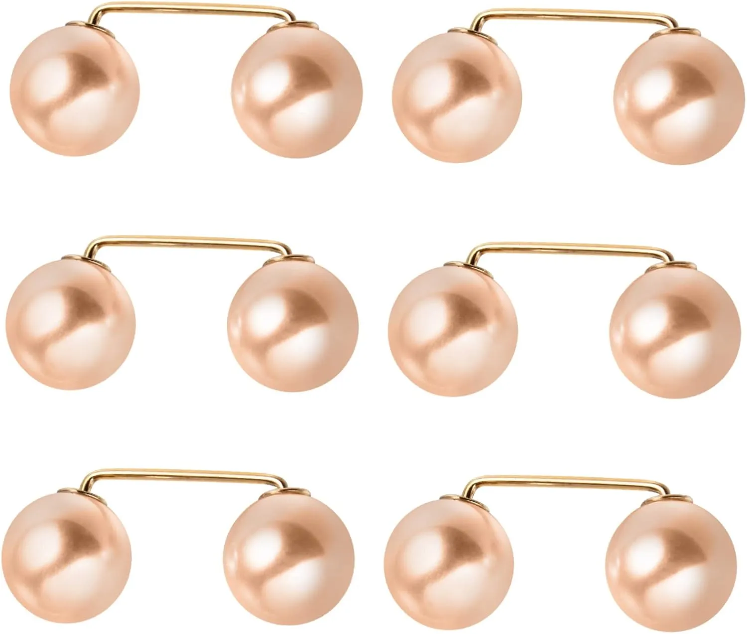 6Pcs Faux Pearl Brooch Pins for Women Stylish Shawl Collar Button Accessories for Dresses Skirts and DIY Wedding Decorations Durable Material