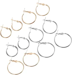 6Pcs Large Geometric Circle Earrings for Women Minimalist Chunky Lightweight Fashion Jewelry for Daily Wear