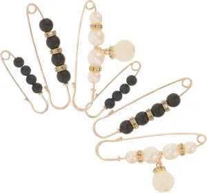 6Pcs Pearl Safety Brooch for Waistband Tightening Clothes Fixing Brooch Elegant Clothing Accessory for Skirts and Pants Prevents Slipping and Improves Fit