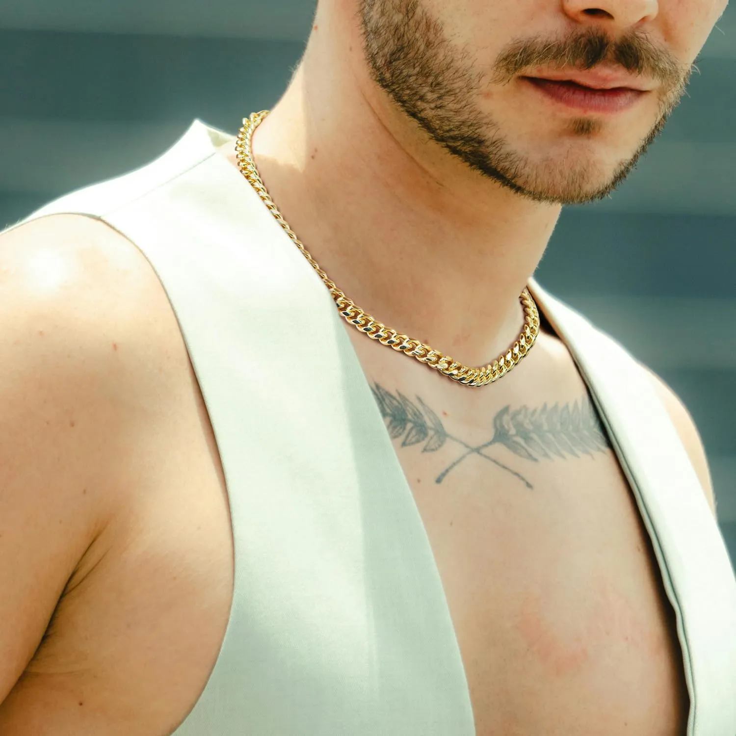 7MM Gold Chain for Men Women 14K Gold Chain Necklace for Women Mens Chains Necklaces Cuban Link Chains 16'' 18'' 20'' 22'' 24'' 26'' 30''