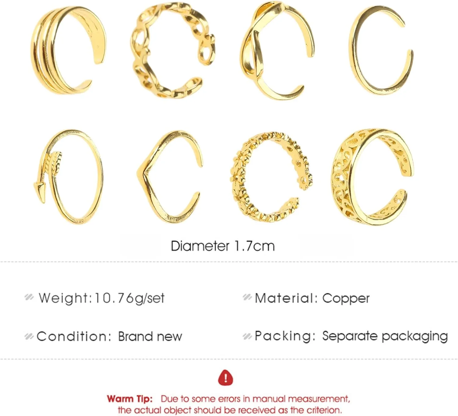 8pcs Open Toe Rings Flower Hollow Band Vintage Toe Set Adjustable Women Beach Jewelry