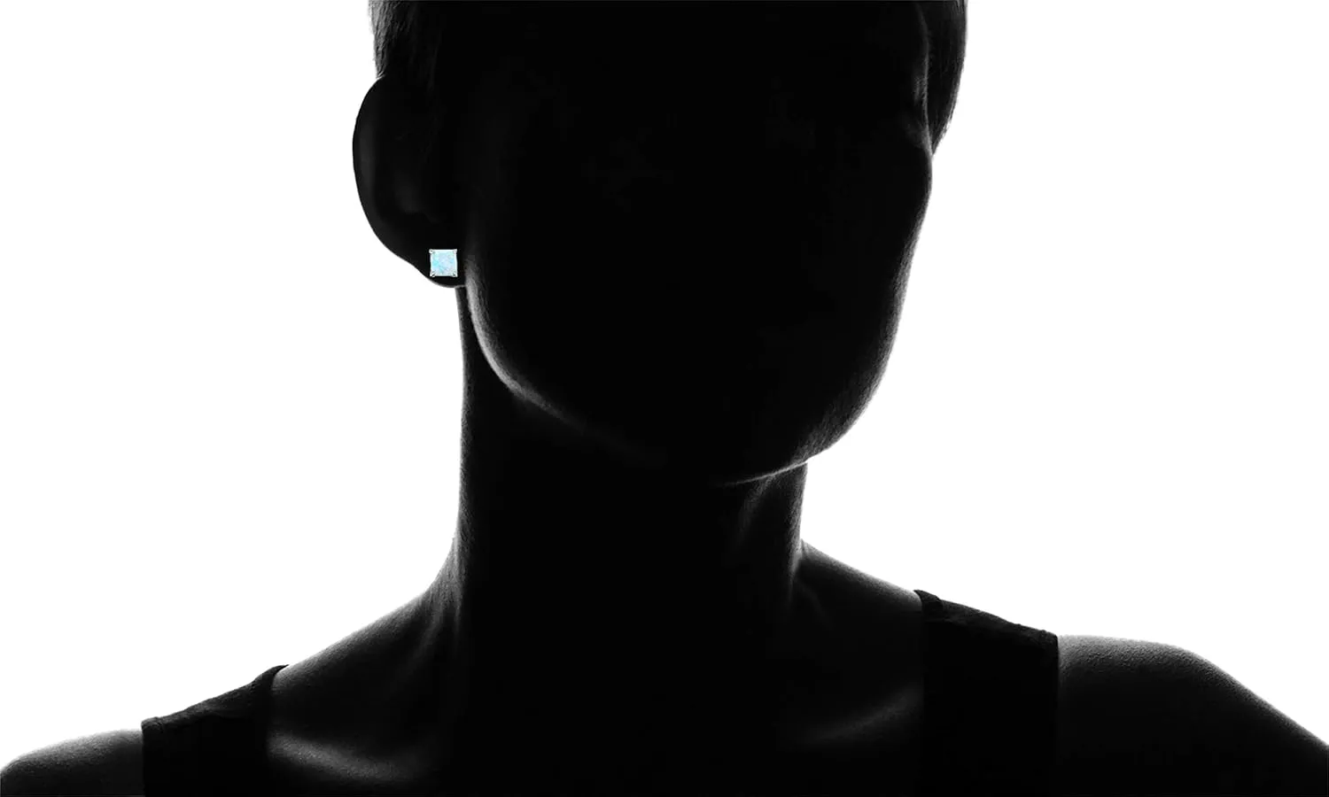 925 Sterling Silver Created Opal Post Stud Earrings -Square Opal Stud earrings for women