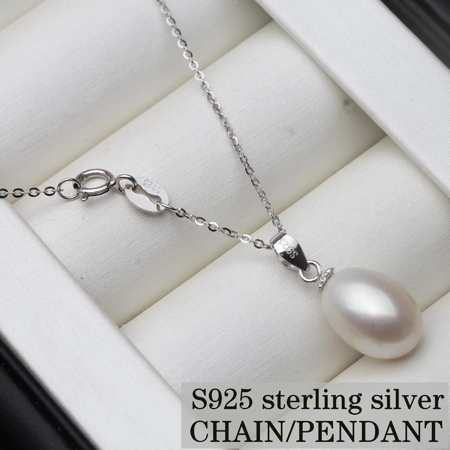 925 Sterling Silver Freshwater Cultured Black Pearl Pendant Necklace Fine jewelry Women Birhday Gifts??