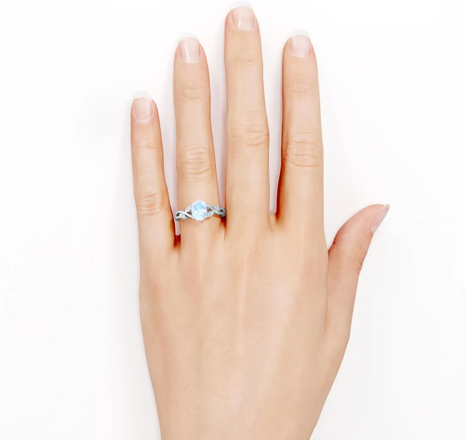 925 Sterling Silver Moonstone Sapphire Emerald Moss Agate Alexandrite Ring for Women 1.5 Carat Gemstone Rings for Her Statement Engagement Ring Jewelry Gifts for Birthday Valentine's Day Christmas