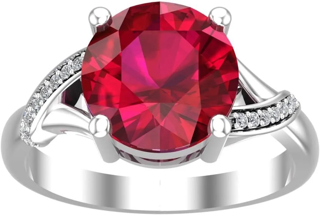 925 Sterling Silver Ring for Women with Trendy Center Gemstone - Fine Statement Piece Jewelry - Fashion Accessory - Ideal Gift for Ladies