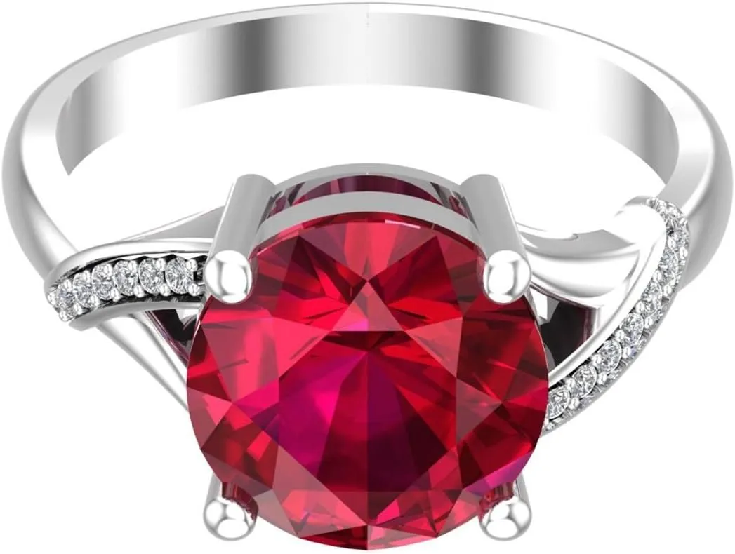 925 Sterling Silver Ring for Women with Trendy Center Gemstone - Fine Statement Piece Jewelry - Fashion Accessory - Ideal Gift for Ladies