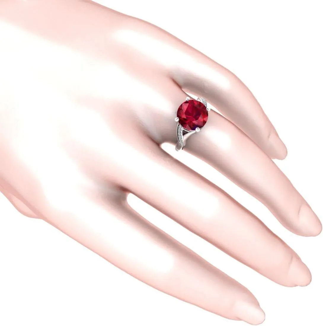 925 Sterling Silver Ring for Women with Trendy Center Gemstone - Fine Statement Piece Jewelry - Fashion Accessory - Ideal Gift for Ladies