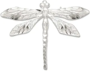 925 Sterling Silver Satin Finish Sparkle Cut Dragon Fly Pin 36x45mm Wide Brooches and-Pin for Women