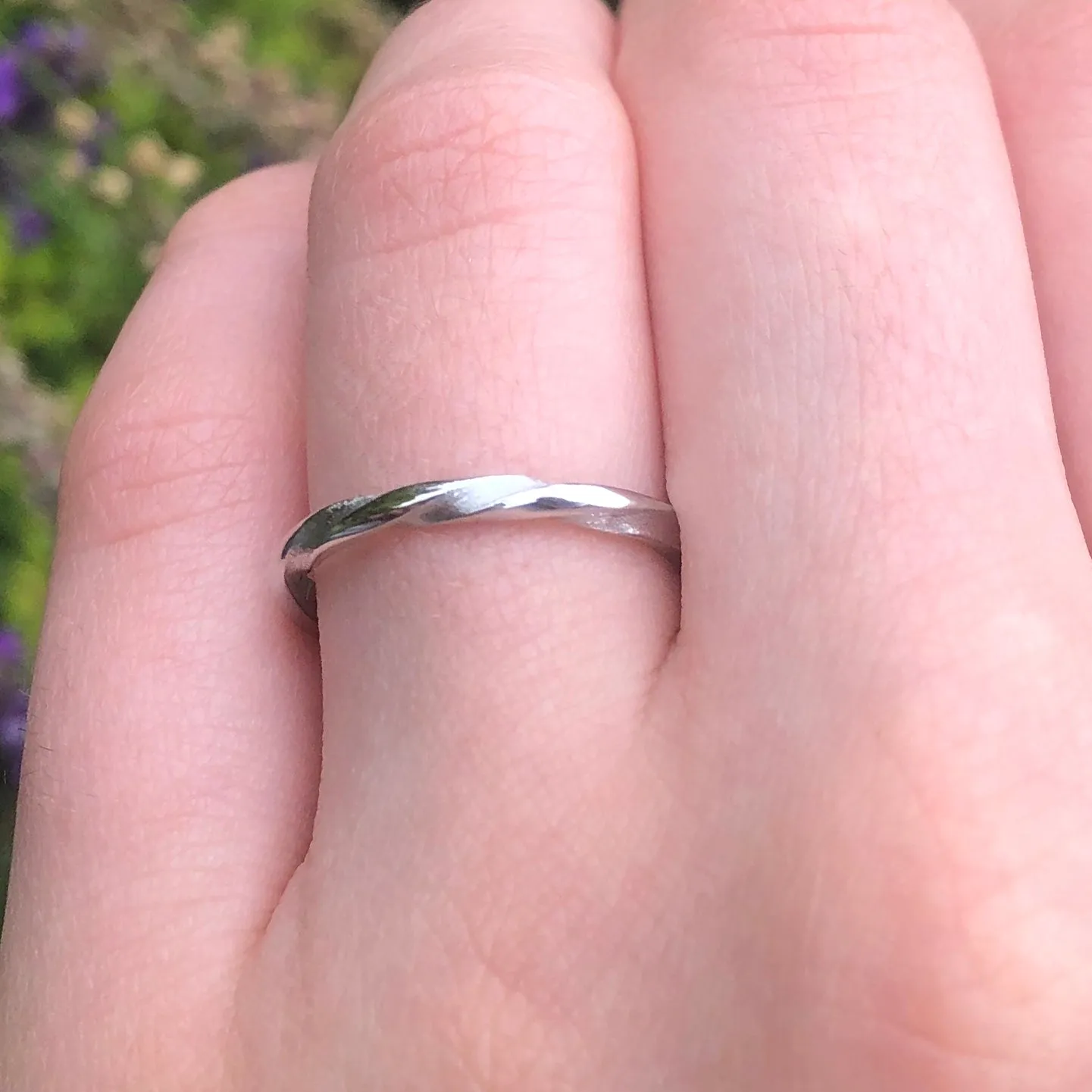 950 Platinum Spun Silk Triple Twist Wedding Ring
