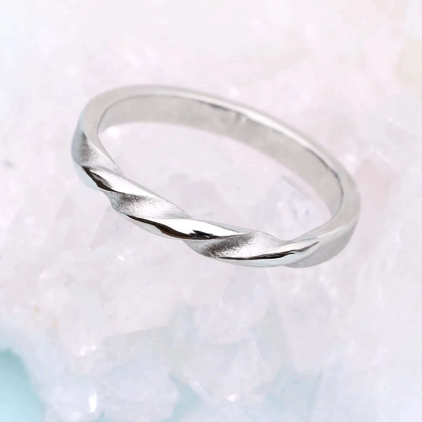 950 Platinum Spun Silk Triple Twist Wedding Ring