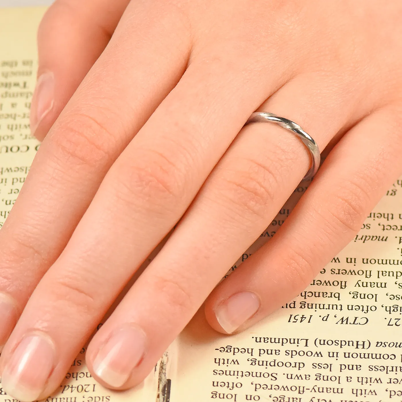 950 Platinum Spun Silk Triple Twist Wedding Ring