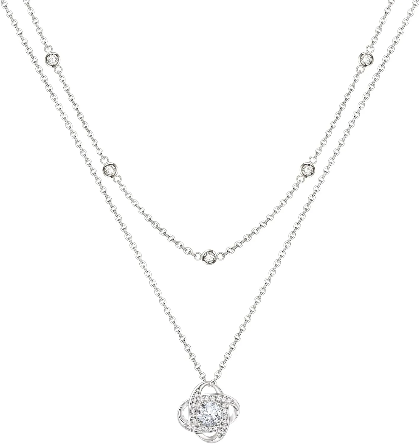 ACECHA Diamond Necklaces for Women-Dainty 18K Gold Silver Plated Choker CZ Layered Pendant with Pearl Diamond Zircon Cross Trendy Minimalist Necklace Jewelry Gifts For Women