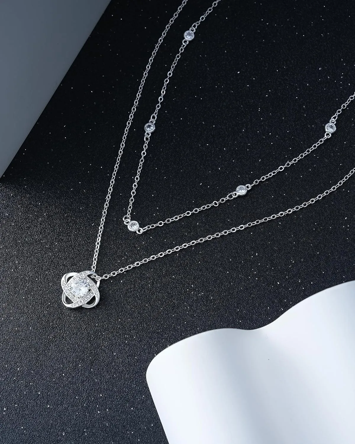 ACECHA Diamond Necklaces for Women-Dainty 18K Gold Silver Plated Choker CZ Layered Pendant with Pearl Diamond Zircon Cross Trendy Minimalist Necklace Jewelry Gifts For Women