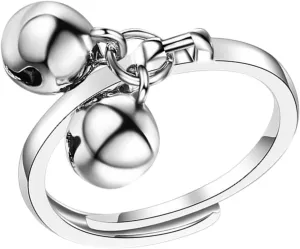 Adjustable Open Ring for Women Cute Decorative Ball Bell Ring Unique Jewelry Friends for Festivals and Daily Wear