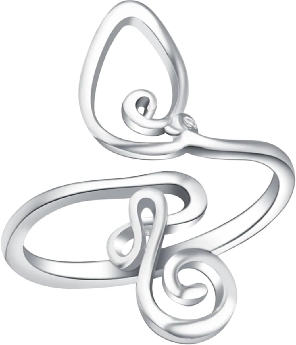 Adjustable Opening Toe Knuckle Ring Women's Foot Jewelry Stylish Beach Foot Ring Silver Tone