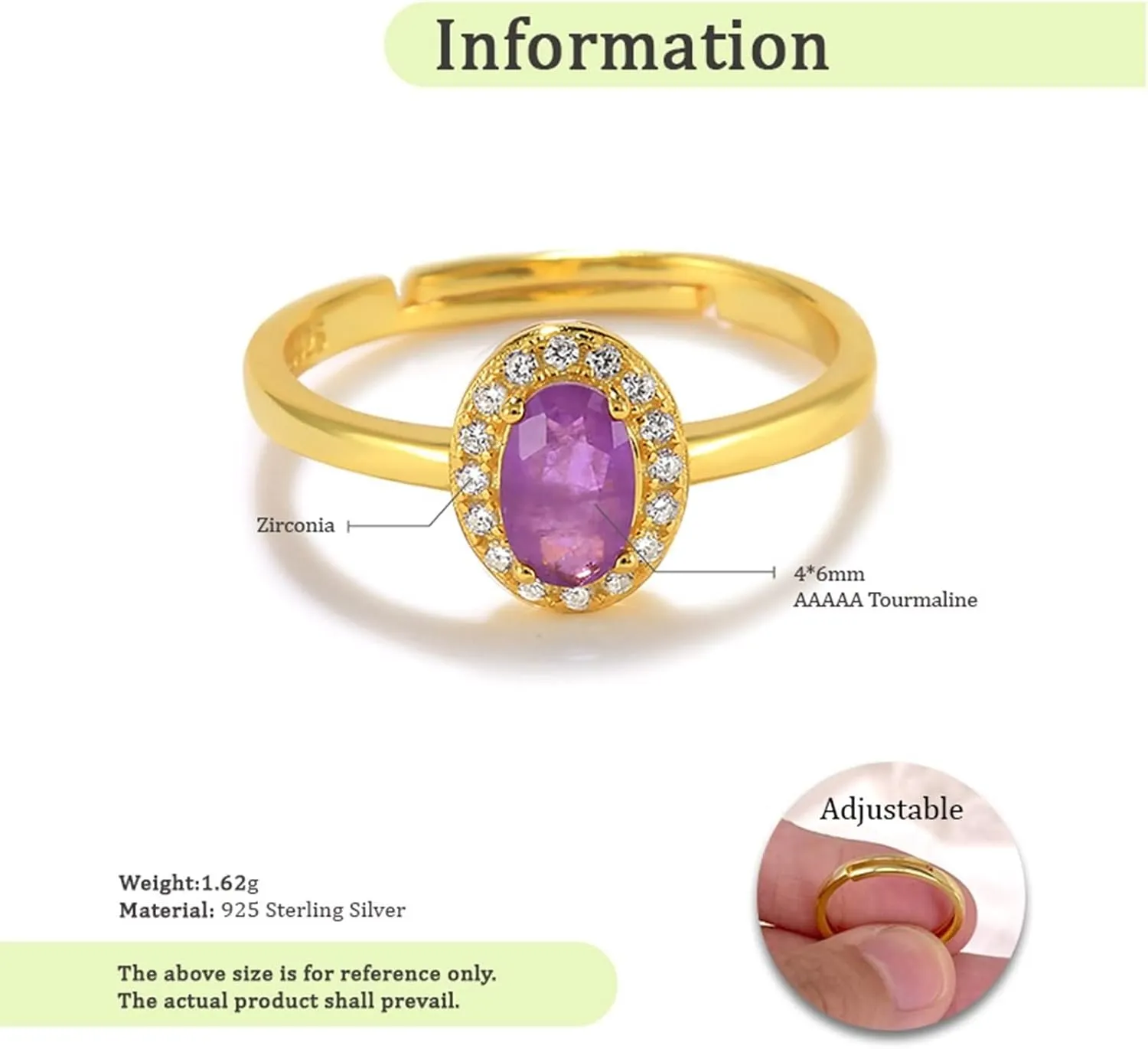 Adjustable Rings for Adults, Matching Wedding Rings Oval with Gem S925 Sterling Silver Adjustable