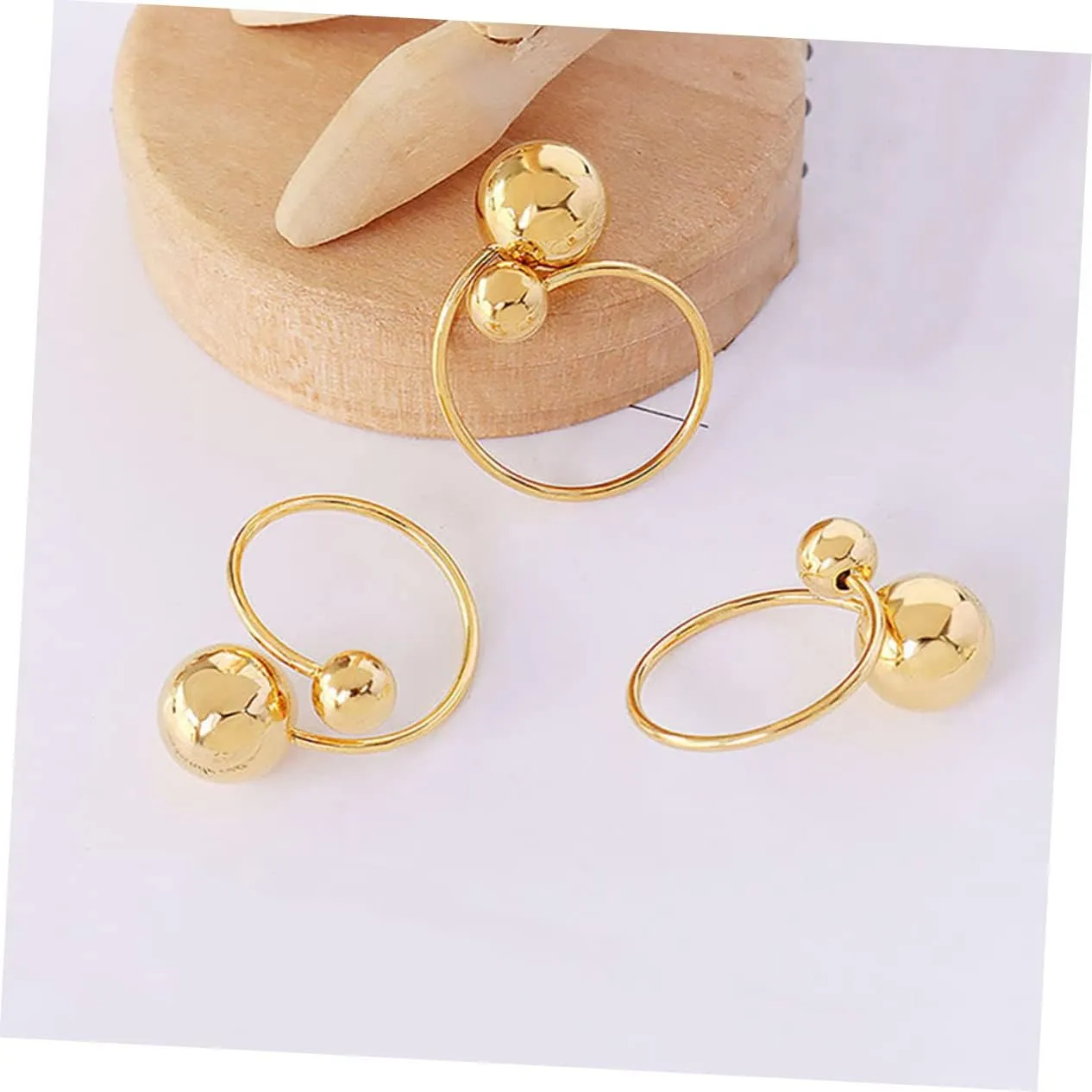 Adjustable Stainless Steel Bead Ring for Women Chic Finger Accessory Elegant Ring present Durable and