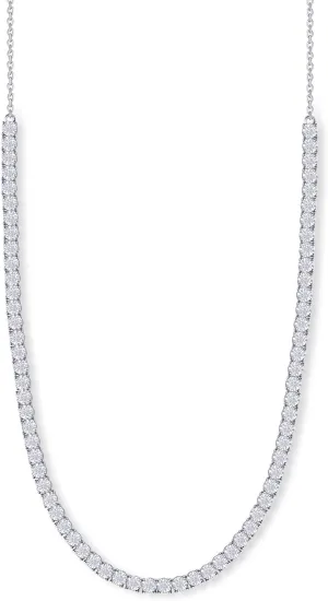 AFFY Tennis Necklace for Women, 1.00 Carat Round Lab Grown Diamond Dainty Choker Necklace In 14K Gold Over Sterling Silver 18" Long Chain Necklace Jewelry Gifts For Her