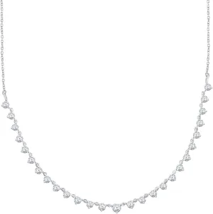 AFFY Tennis Necklace for Women, 2.00 Carat Round Lab Grown Diamond Dainty Choker Necklace In 14K Gold Over Sterling Silver 18" Long Chain Necklace Jewelry Gifts For Her