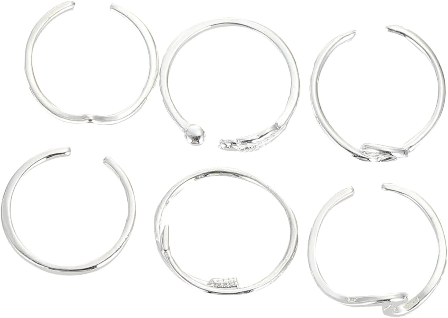 Alloy Open Ring Set Pcs Women's Finger Jewelry Simple Rings for Women for Different Fingers
