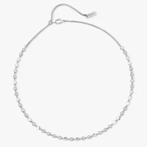 Alternating 18K White Gold and Diamond-Set Necklace
