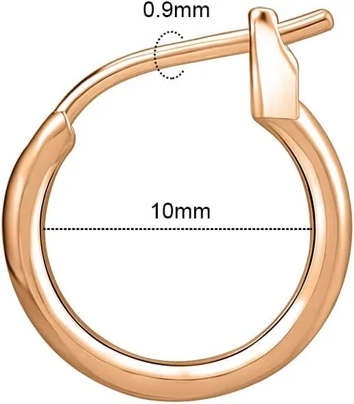 AoedeJ 925 Sterling Silver Hoop Earrings, High Polished Round Tiny Click-Top Hoop Earrings, Small Clasp Hoop Piercing Earrings