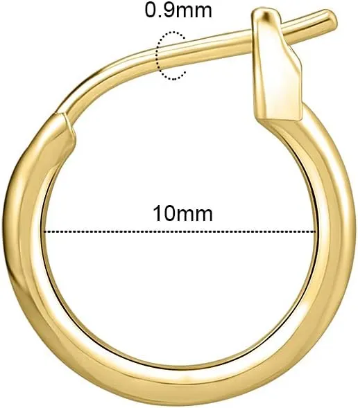AoedeJ 925 Sterling Silver Hoop Earrings, High Polished Round Tiny Click-Top Hoop Earrings, Small Clasp Hoop Piercing Earrings