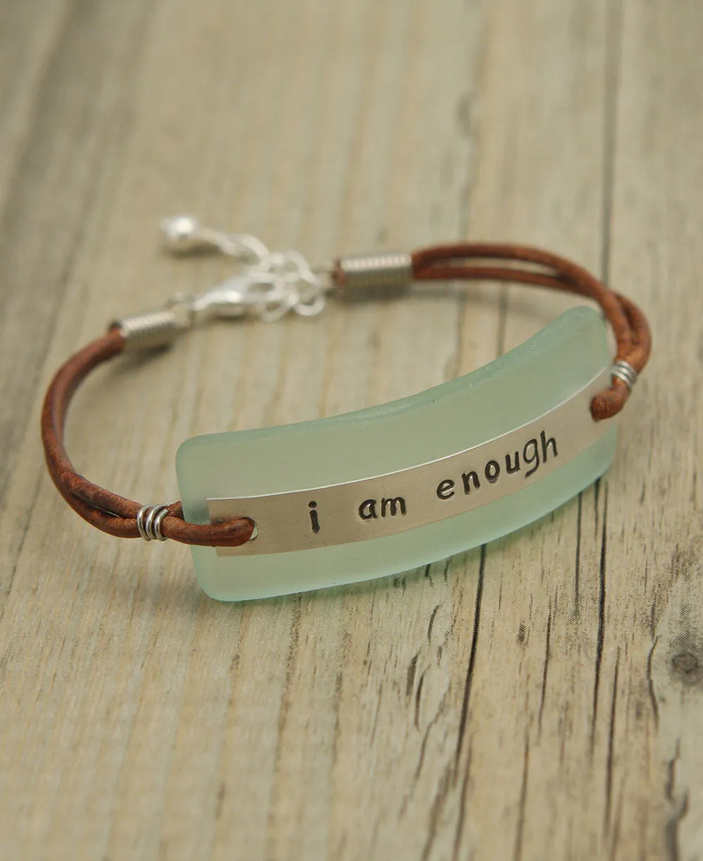 Aqua Glass I Am Enough Bracelet (USA)