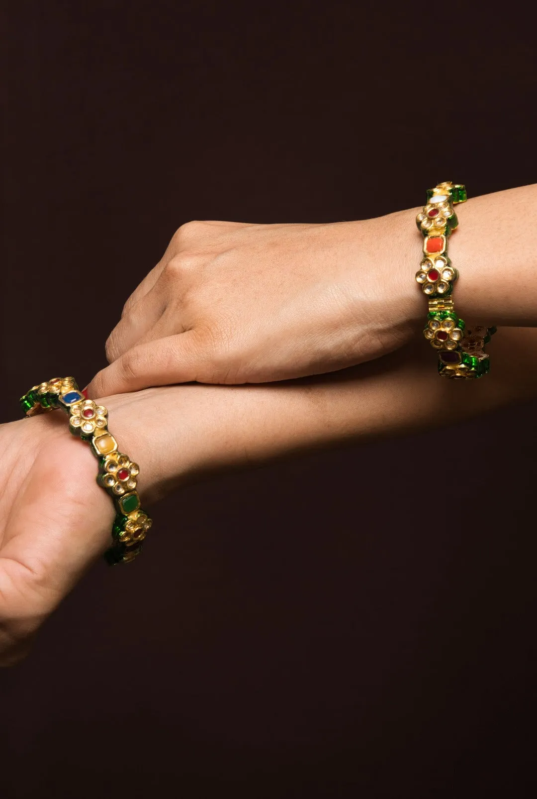 Ara Navratan Openable Kada Pair