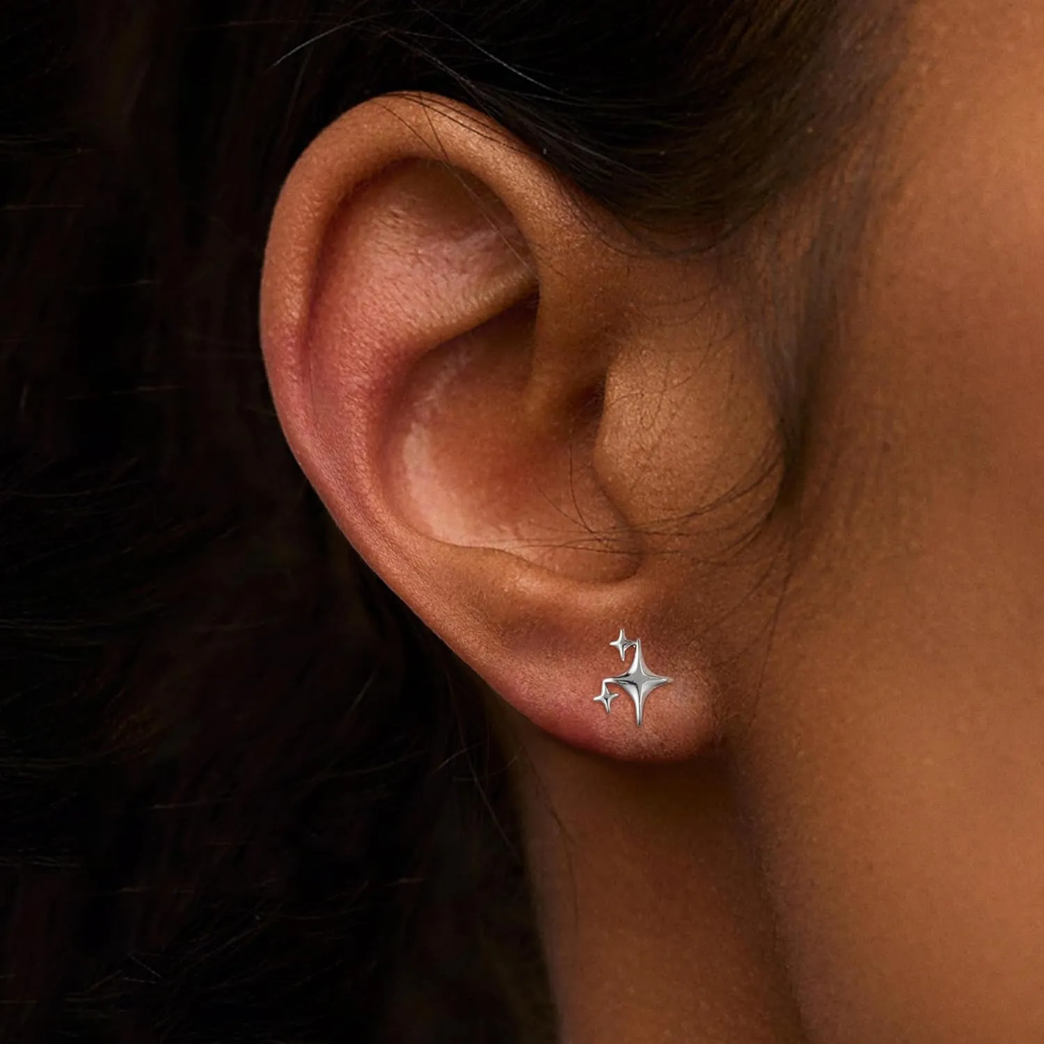 ASCOMY Gold Earrings for Women Dainty Stud Earrings 14K Gold/Silver Plated Heart Earring Cute Star Stud Earring Gold Minimalist Jewelry Gifts for Her