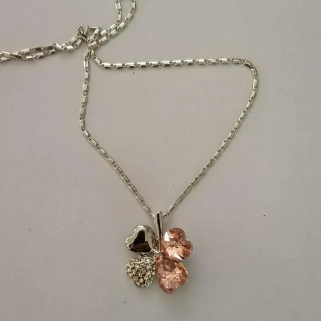 Austrian Crystal  four Leaf Clover pendant necklaces