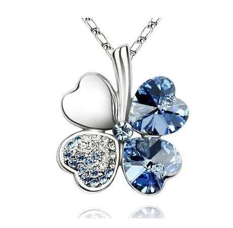 Austrian Crystal  four Leaf Clover pendant necklaces