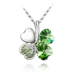 Austrian Crystal  four Leaf Clover pendant necklaces