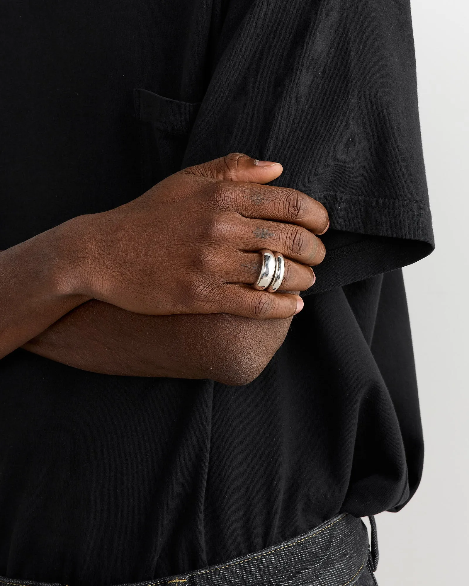 Bagel Ring Set in Sterling Silver