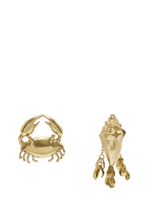 Banana House Crab Shell Earrings (Gold)