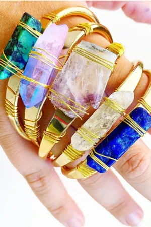 Bellamy Crystal Cuff Bracelet by Etymology Jewelry