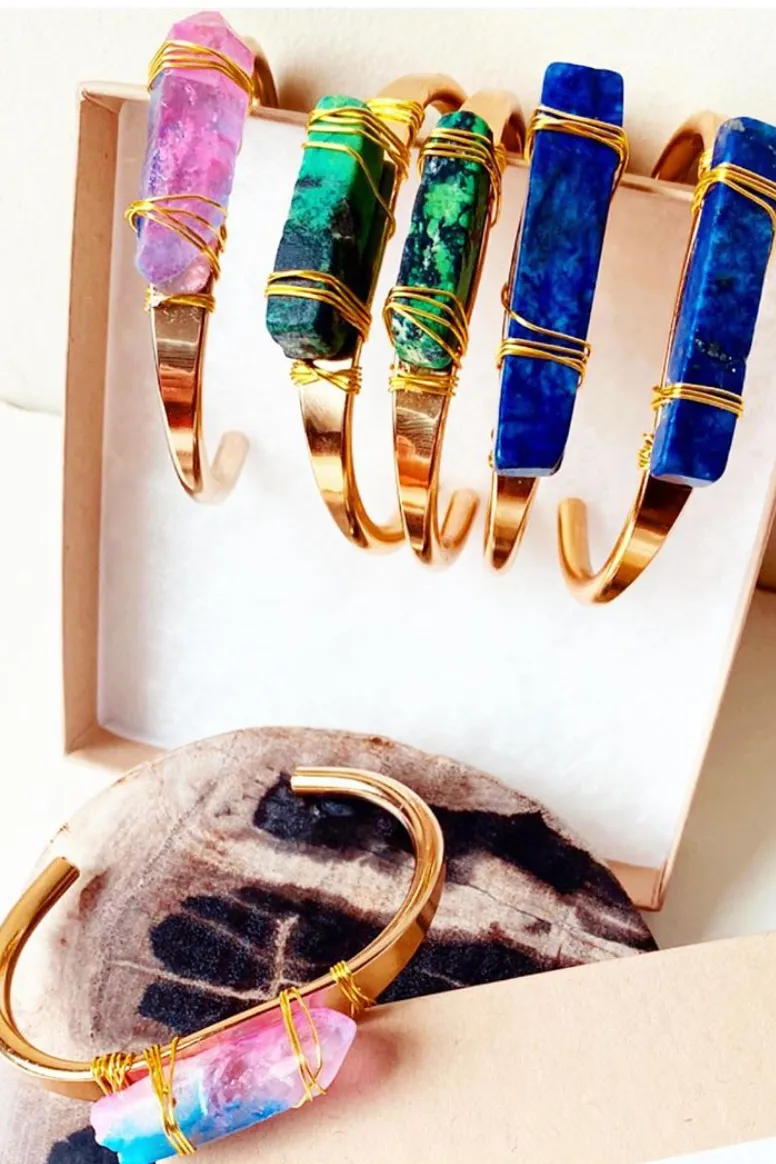 Bellamy Crystal Cuff Bracelet by Etymology Jewelry