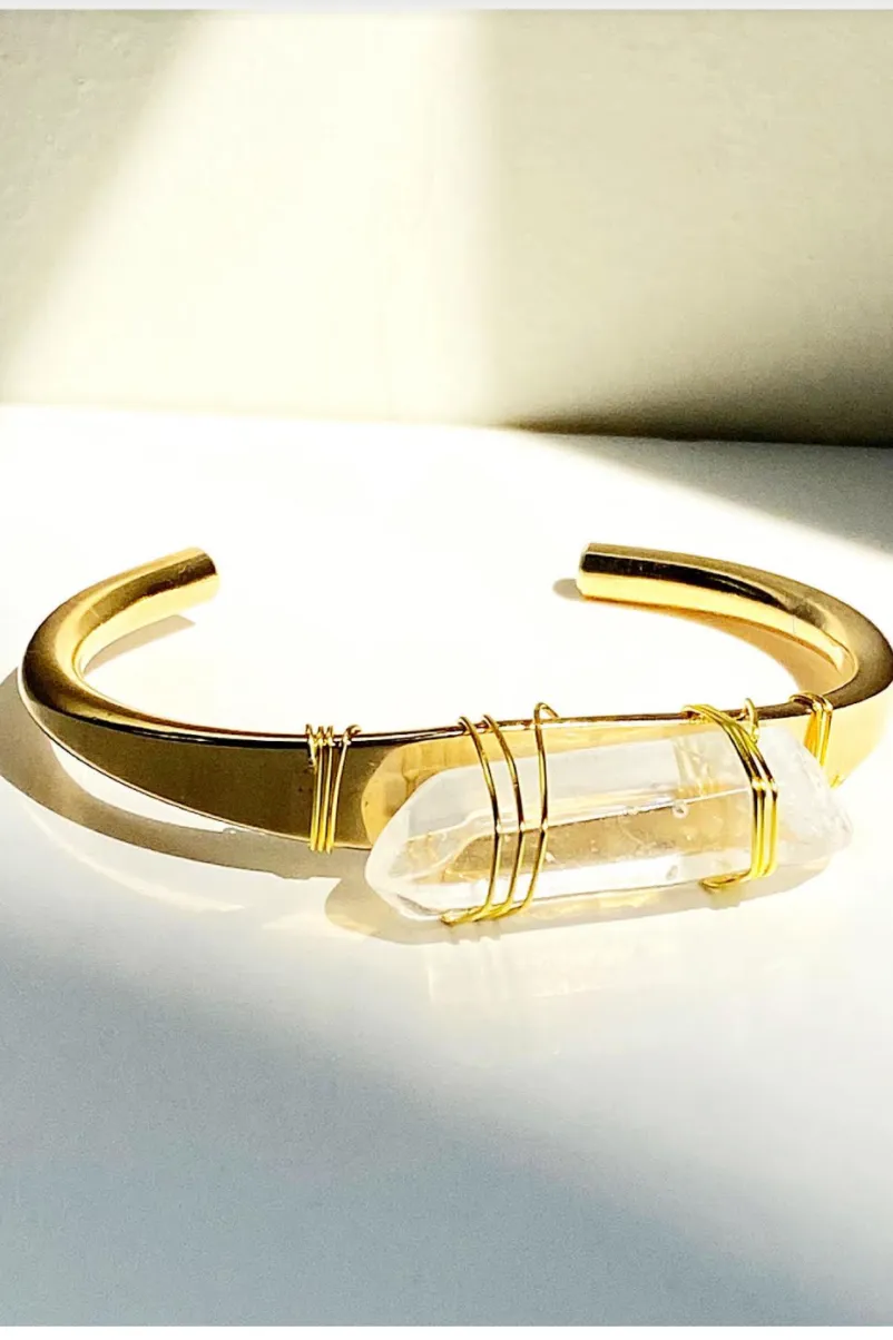 Bellamy Crystal Cuff Bracelet by Etymology Jewelry
