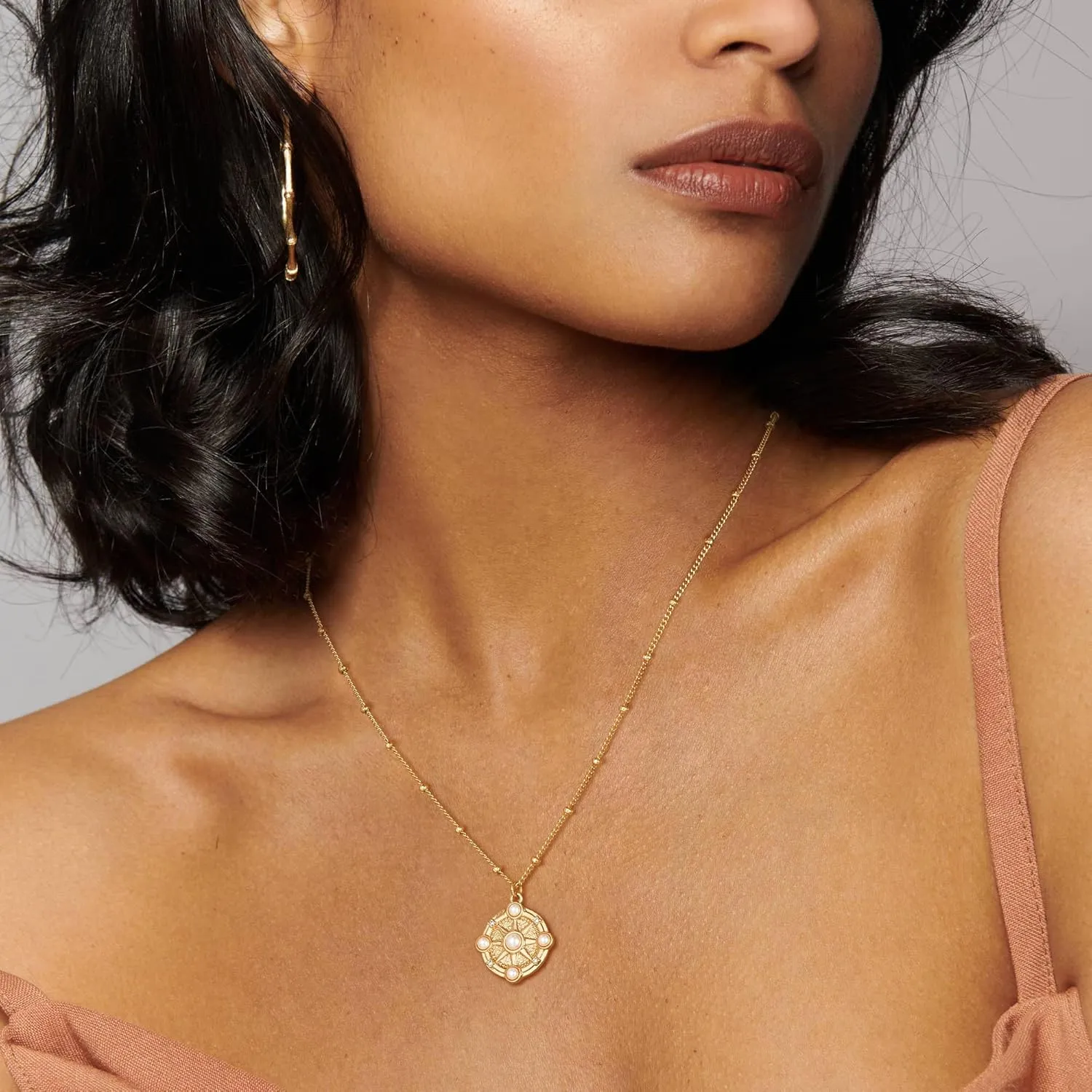BENEIGE Gold Necklace For Women 14K Gold Plated Cubic Zirconia Charm Necklaces Pendant Jewelry Gifts