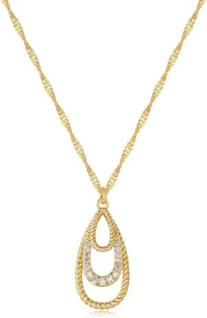BENEIGE Gold Necklace For Women 14K Gold Plated Cubic Zirconia Charm Necklaces Pendant Jewelry Gifts