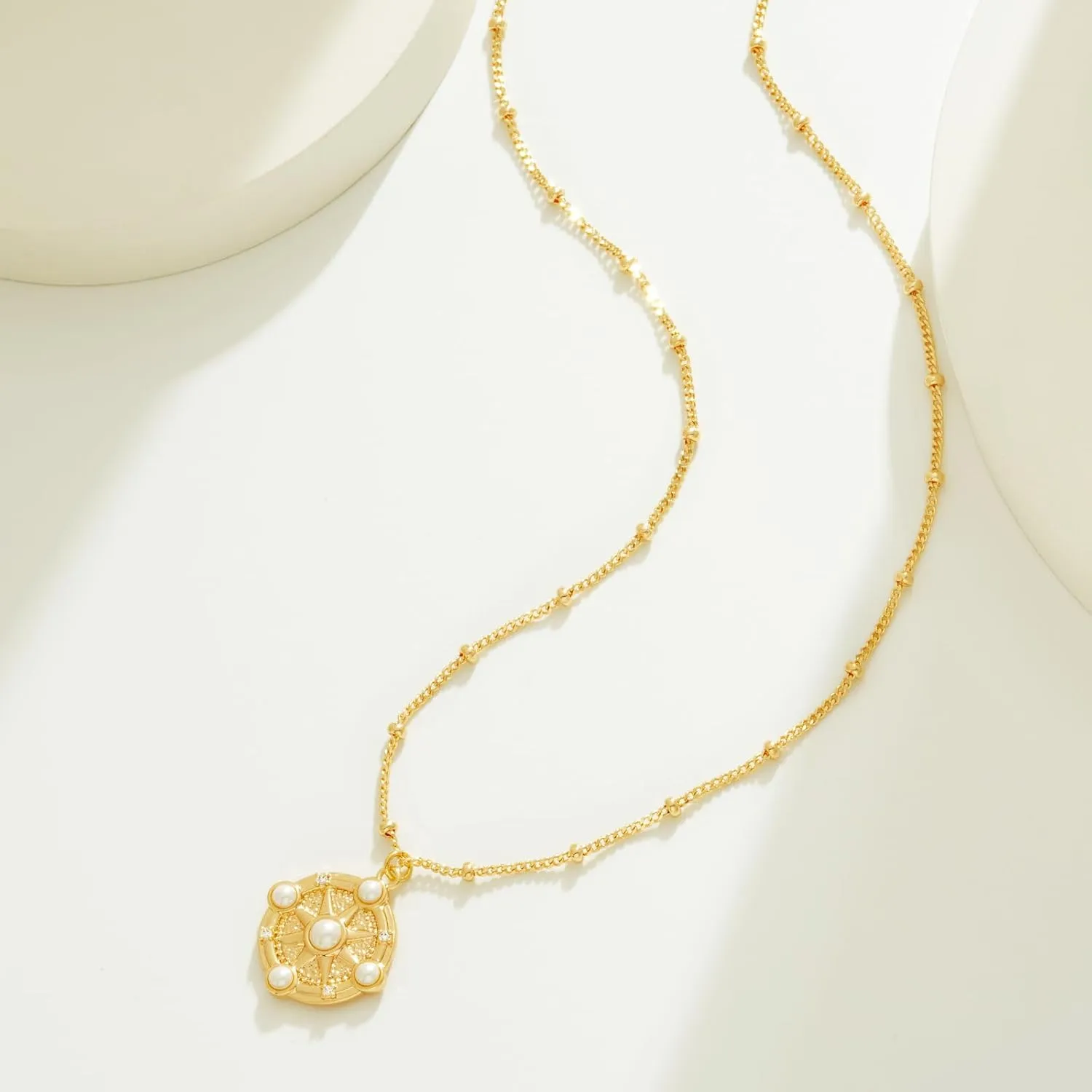 BENEIGE Gold Necklace For Women 14K Gold Plated Cubic Zirconia Charm Necklaces Pendant Jewelry Gifts