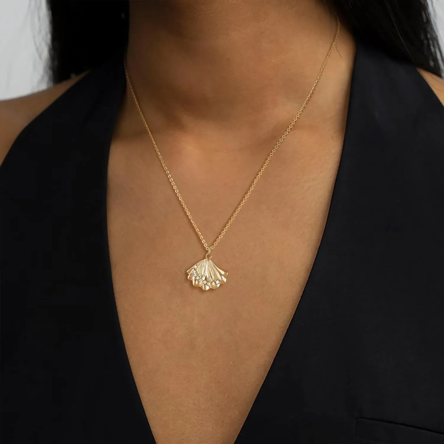 BENEIGE Gold Necklace For Women 14K Gold Plated Cubic Zirconia Charm Necklaces Pendant Jewelry Gifts