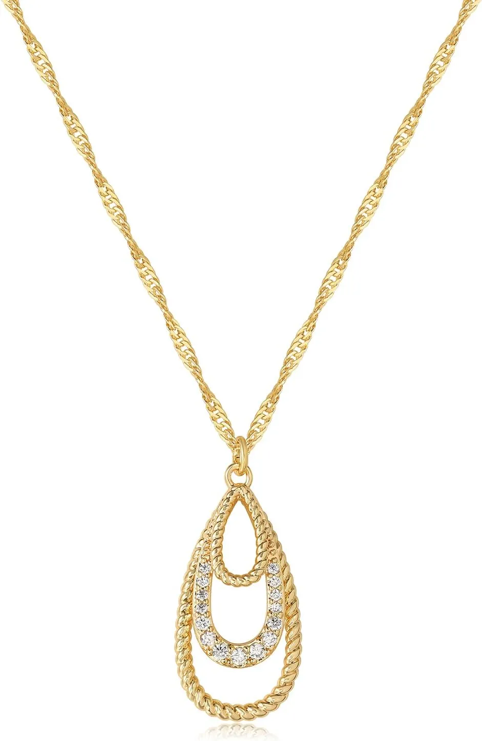BENEIGE Gold Necklace For Women 14K Gold Plated Cubic Zirconia Charm Necklaces Pendant Jewelry Gifts