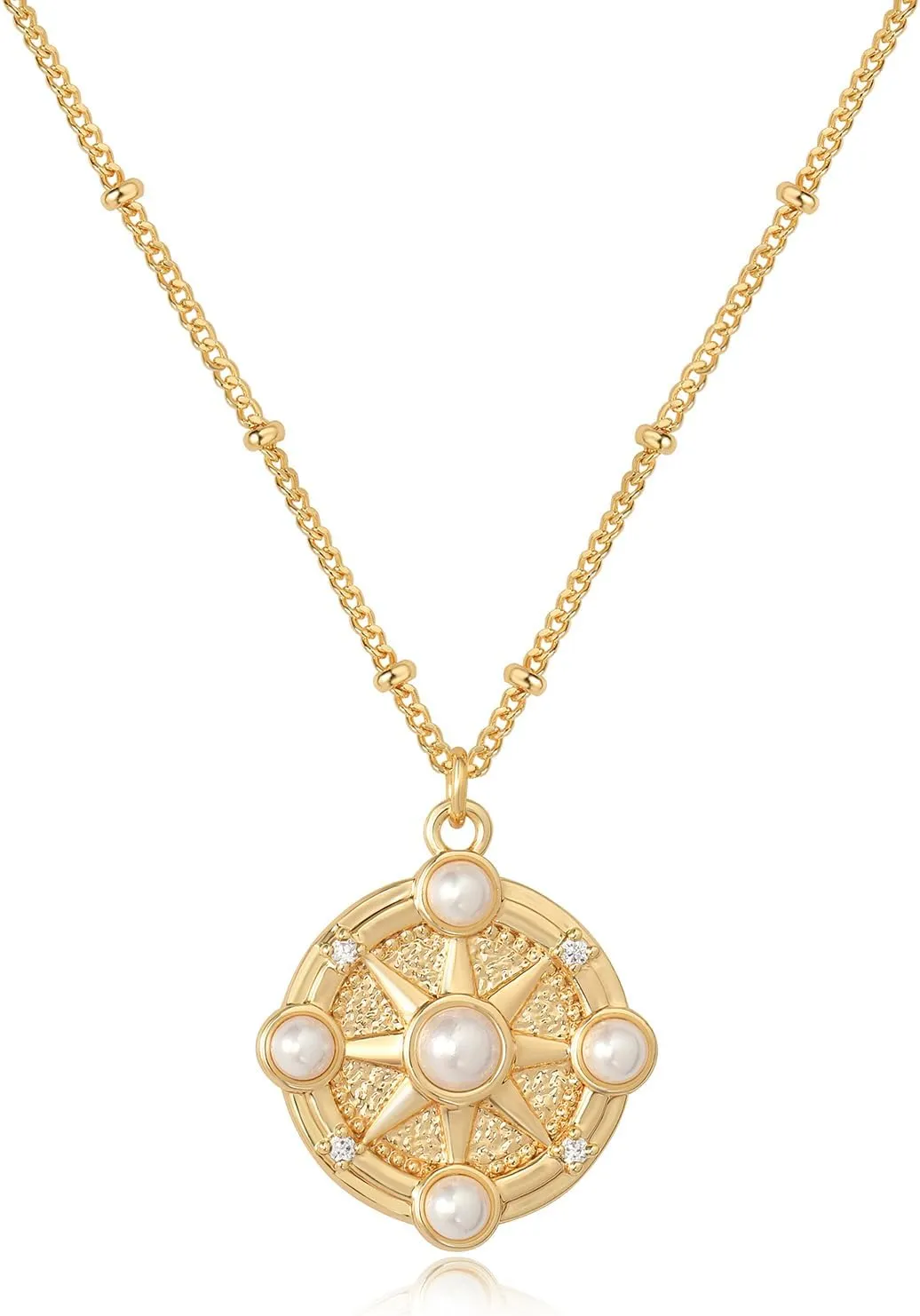 BENEIGE Gold Necklace For Women 14K Gold Plated Cubic Zirconia Charm Necklaces Pendant Jewelry Gifts