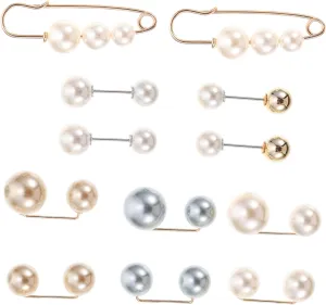 BESPORTBLE 12pcs Delicate Pearl Brooch Slip Waistline Pin Lightweight Safety Pin for Clothing Accessories Versatile Jewelry for Women Random Styles Included