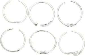 BESPORTBLE Elegant 6pcs Women Ring Set Alloy Open Ring Adjustable Size Fashion Finger Decor