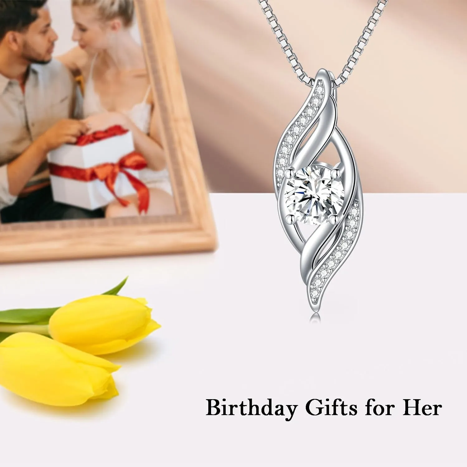 Birthstone Infinity Necklace for Women S925 Sterling Silver Infinity Love Jewelry Birthday Anniversary Christmas Gifts for Her Girlfriend Wife