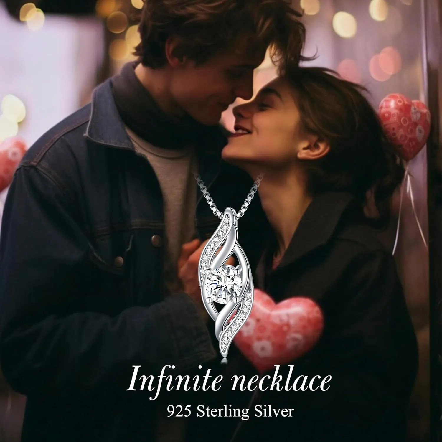 Birthstone Infinity Necklace for Women S925 Sterling Silver Infinity Love Jewelry Birthday Anniversary Christmas Gifts for Her Girlfriend Wife